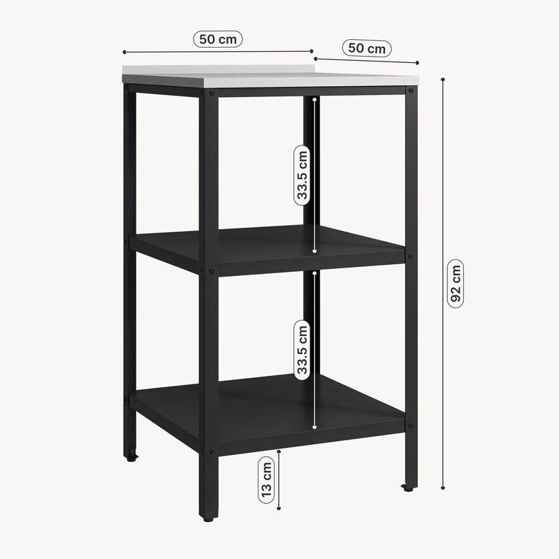 Måttskiss Utomhus fristående hylla Bolognano 92x50x50 cm [casa.pro]