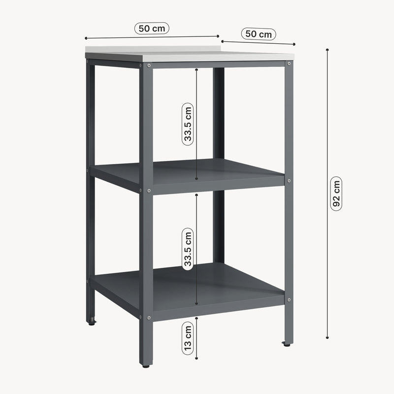 Måttskiss Utomhus fristående hylla Bolognano 92x50x50 cm [casa.pro]