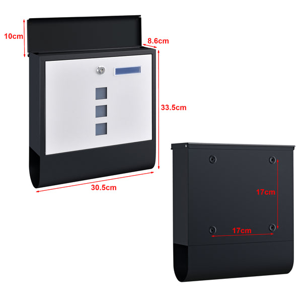 Postlåda Sanitz brevlåda 33,5x30,5x9,6 cm [en.casa] välj modell