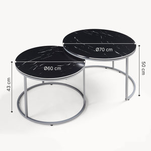 Soffbord Skagen set om 2 marmormönster [en.casa] välj modell