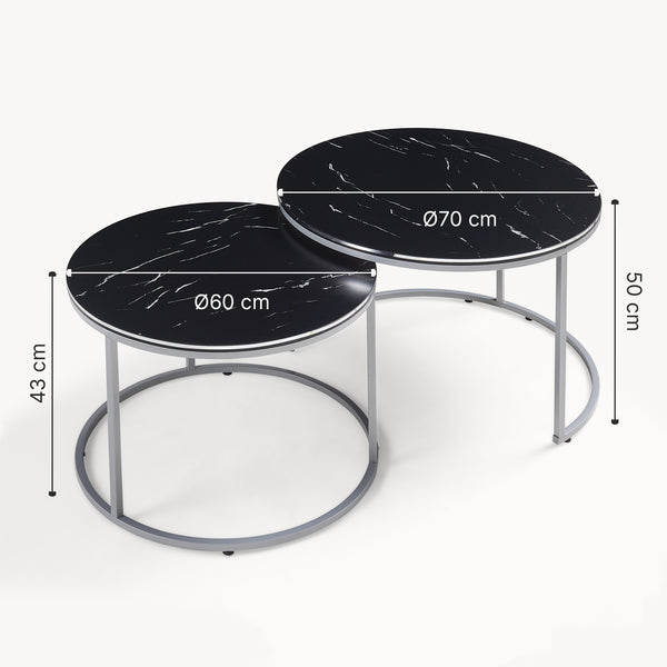 Soffbord Skagen set om 2 marmormönster [en.casa] välj modell
