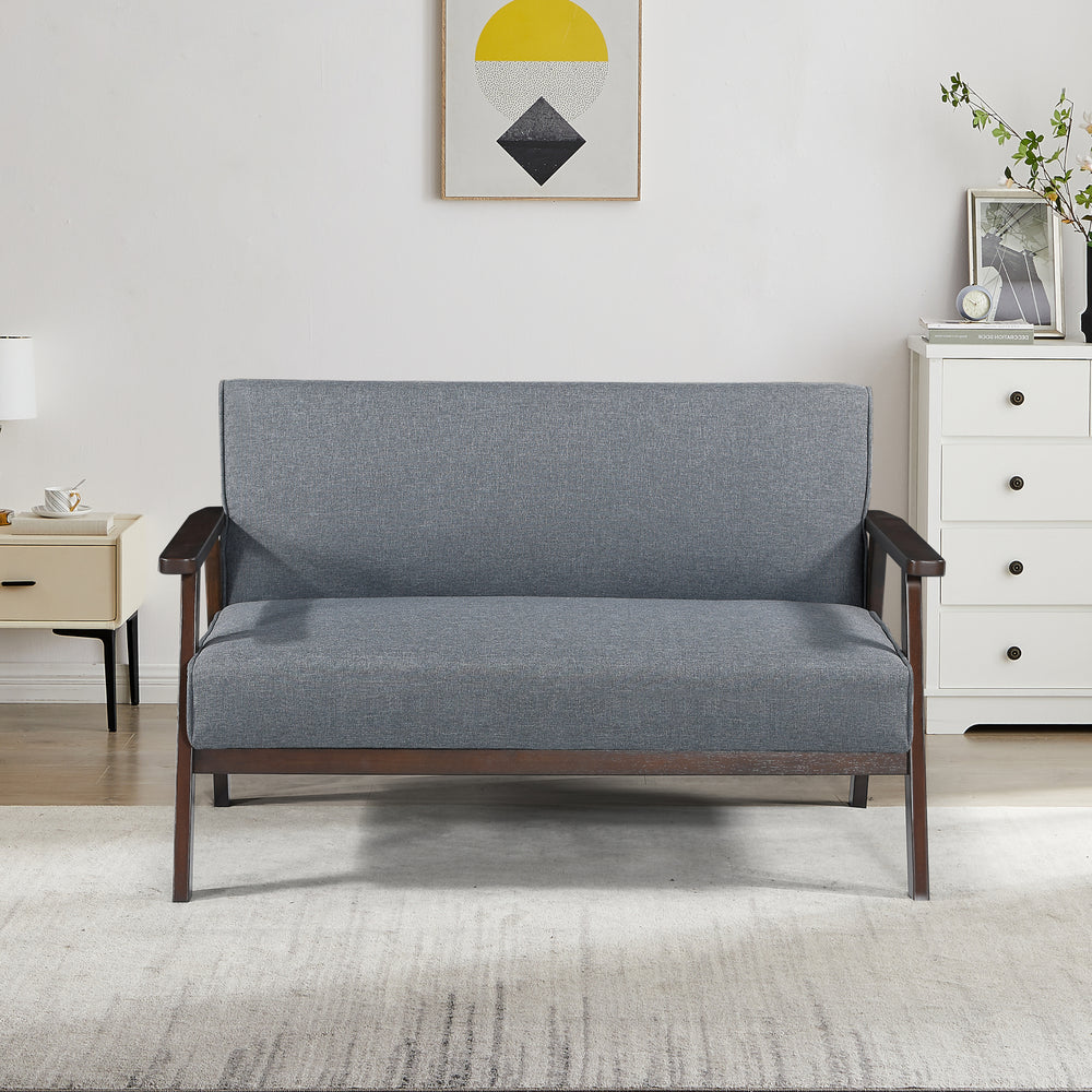 2-sits stoppad soffa Kinda 121x69x75 cm Grå [en.casa] - premiumXL
