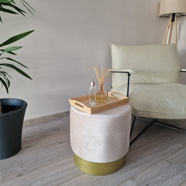 Sittpall Larvik 40x40 cm Sammet [en.casa]