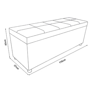[neu.holz]® Sittbänk/Sängbänk med förvaring-119x38x45cm

