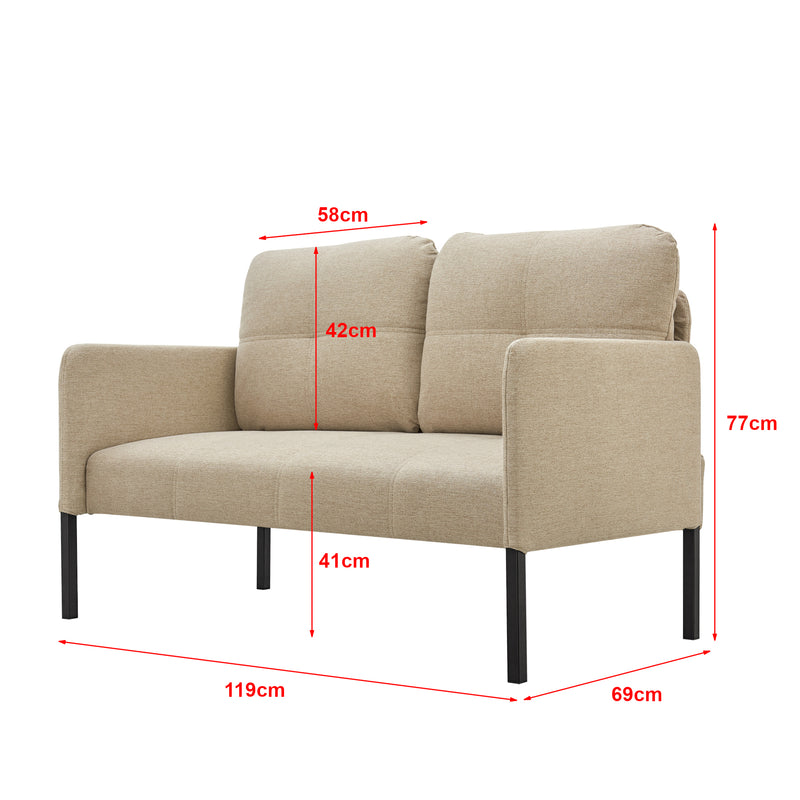 Måttskiss Reichling 2-sits soffa i olika färger [en.casa]