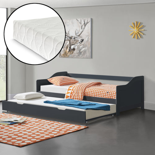 Tandemsäng 90x200 cm med 2 madrasser en.casa - premiumXL