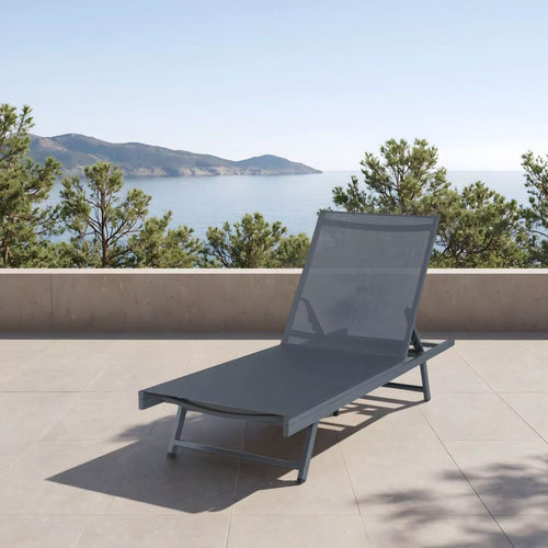 Solstol Baragiano 197x64x30 cm mörkgrå [casa.pro] - premiumXL