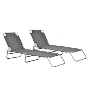 Solsäng Carcao set om 2 silver matt 5 olika lägen [casa.pro] välj modell