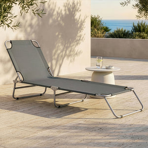 Solsäng Carcao silver matt hopfällbar 5 olika lägen [en.casa] välj modell