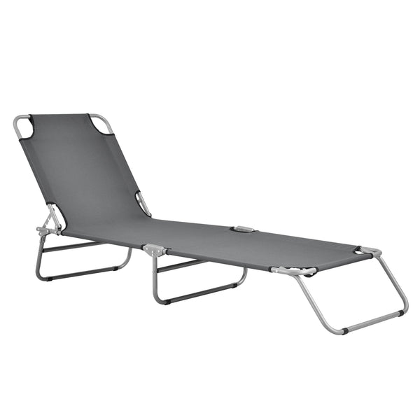 Solsäng Carcao silver matt hopfällbar 5 olika lägen [en.casa] välj modell