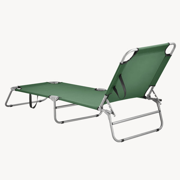 Solsäng Carcao silver matt hopfällbar 5 olika lägen [en.casa] välj modell