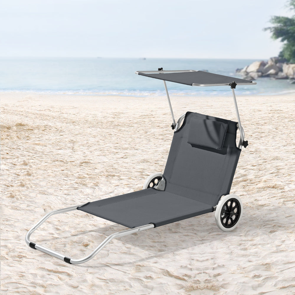 Solstol Lazkano med hjul en.casa - premiumXL
