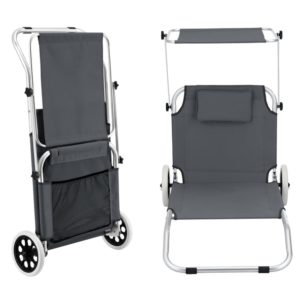 Solsäng Lazkano med tak och hjul [en.casa] välj modell