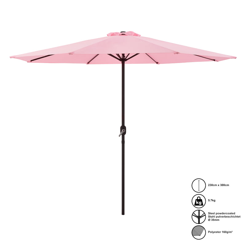 Måttskiss Parasoll Sonn trädgårdsparasoll balkongparasoll 300x230cm stål vattenavvisande [en.casa] välj modell