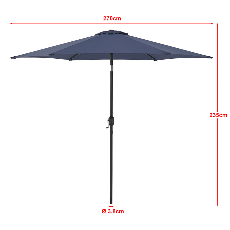 Måttskiss Parasoll Altino 270x235 cm stål [casa.pro] välj modell