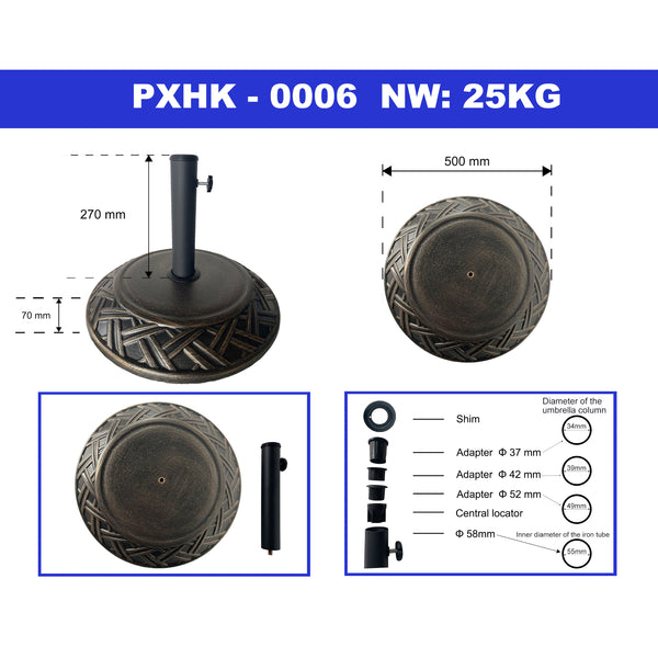 Parasollstativ Bisegna betong 25 kg [casa.pro]