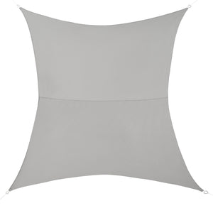 [en.casa]® Soltak-vattenavvisande - fyrkantig 3m x 5m ljusgrå