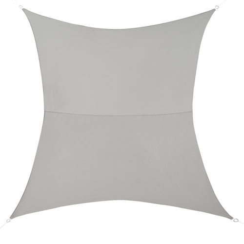 [en.casa]® Soltak-vattenavvisande - fyrkantig 3m x 5m ljusgrå