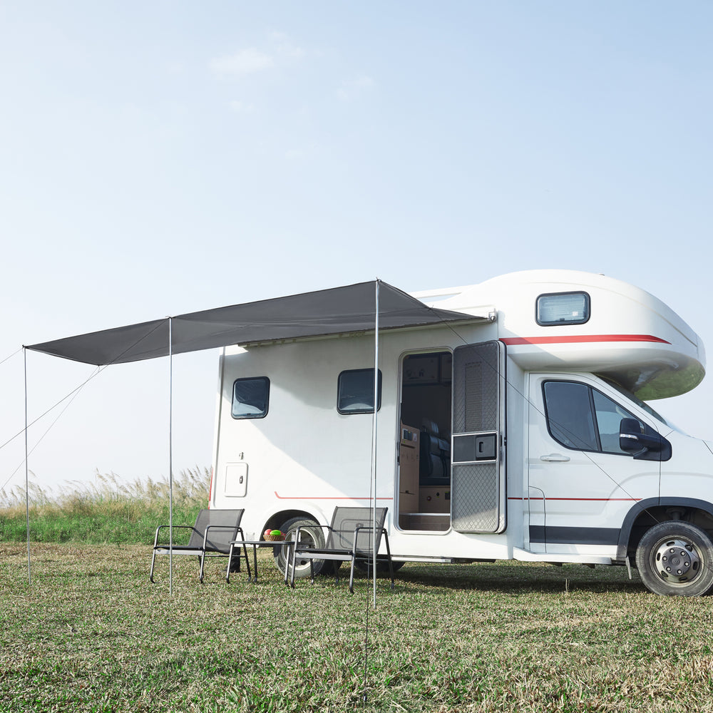 Husvagnsmarkis Beuningen 400x240x235 cm Grå [pro.tec]