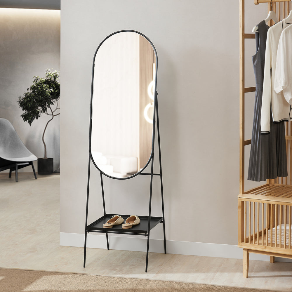 Golvspegel Perano med hylla 160 x 46 cm [en.casa] - premiumXL
