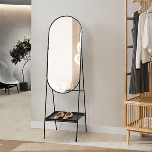 Golvspegel Perano med hylla 160 x 46 cm [en.casa] - premiumXL