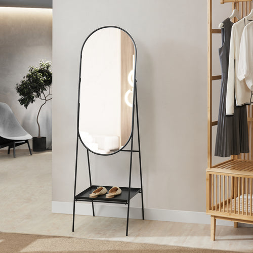 Golvspegel Perano med hylla 160 x 46 cm [en.casa] - premiumXL