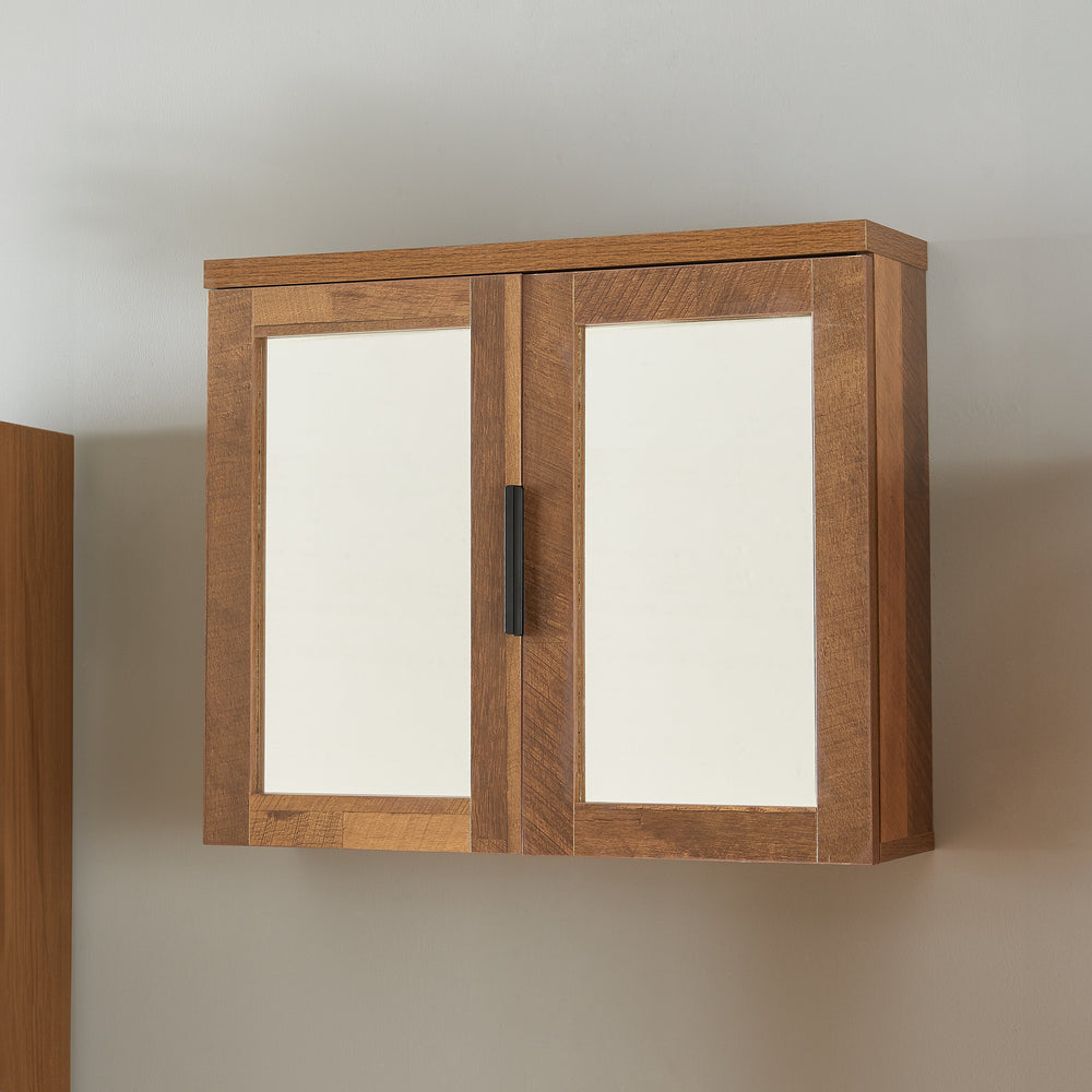 Spegelskåp Namsskogan 50x60x15cm valnötslook [en.casa] - premiumXL