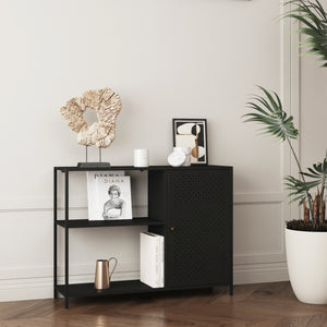 Skåphylla Viitasaari Metall Svart [en.casa] - premiumXL
