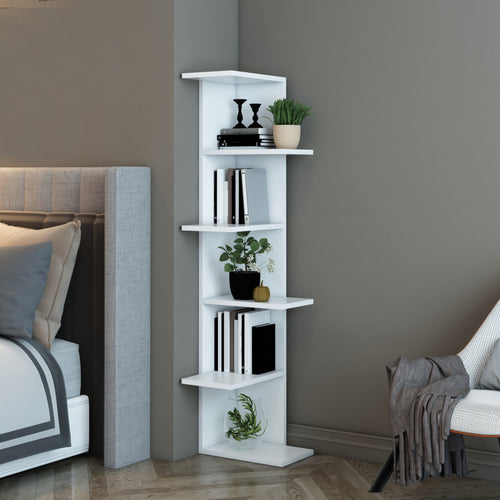 Fristående hylla Pandrup Vit [en.casa]