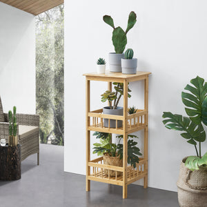 Ställhylla Pyhäjärvi bambu 79x33x33 cm natur [en.casa] - premiumXL