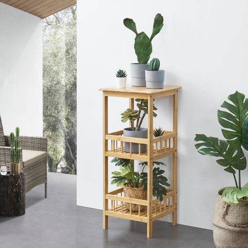 Ställhylla Pyhäjärvi bambu 79x33x33 cm natur [en.casa] - premiumXL