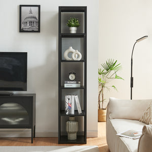 Bokhylla Finspång 185x38x38 cm stål [en.casa]