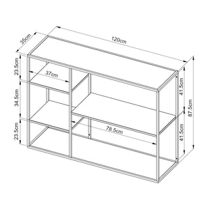 Isojoki hyllplan 120x35x87,5 cm metall [en.casa]