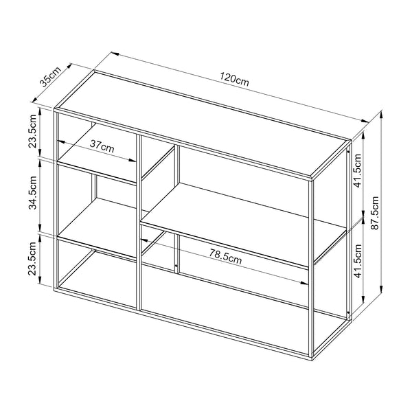 Isojoki hyllplan 120x35x87,5 cm metall [en.casa]