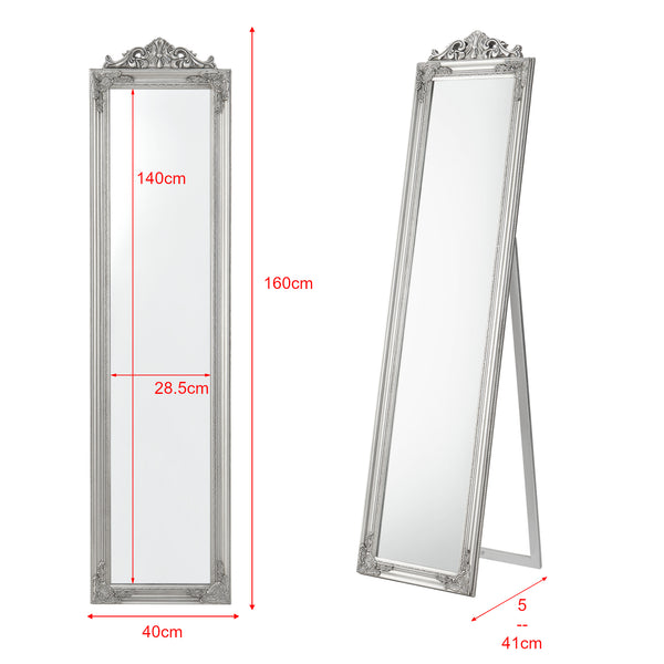 Golvspegel Arezzo helfigursspegel 160x40cm eukapyptus lutningsbar [en.casa] välj modell