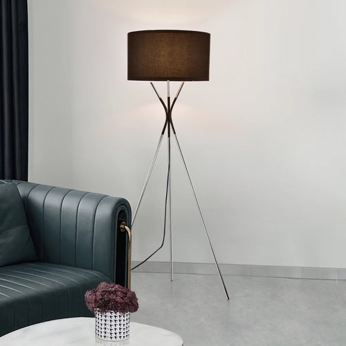 Golvlampa Athlone 145 cm metall silver svart [lux.pro]