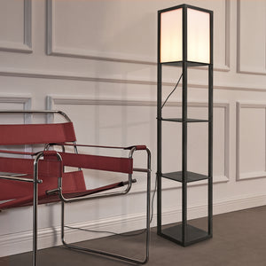 Golvlampa Stapleford med hylla 160x26x26 cm svart vit [lux.pro]
