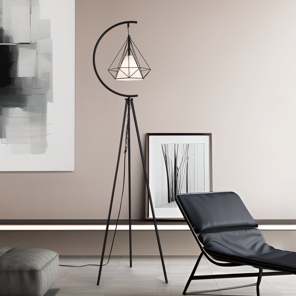 Golvlampa Austell Metall 171cm Svart/Vit [lux.pro] - premiumXL
