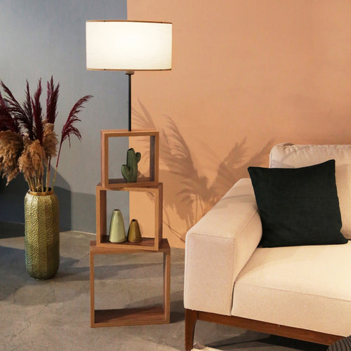Golvlampa Mansfield med hyllor [lux.pro] - premiumXL