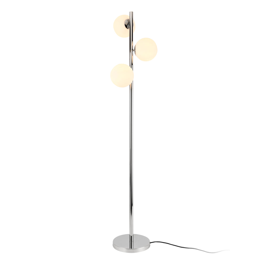 Golvlampa Gent metall glas krom vit 154cm [lux.pro]