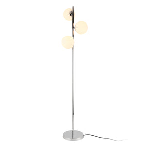 Golvlampa Gent metall glas krom vit 154cm [lux.pro]