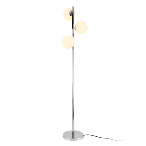 Golvlampa Gent metall glas krom vit 154cm [lux.pro]