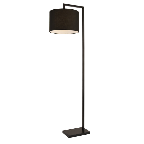 Golvlampa Düsseldorf-1xE27,max.60W-metall-textil, svart