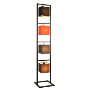 Golvlampa Tavira-4xE14m,max40W-4 lampskärmar i olika färger-textil-metall