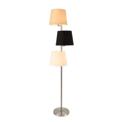 Golvlampa Braga 3 lampskärmar 149cm silver creme svart vit [lux.pro]