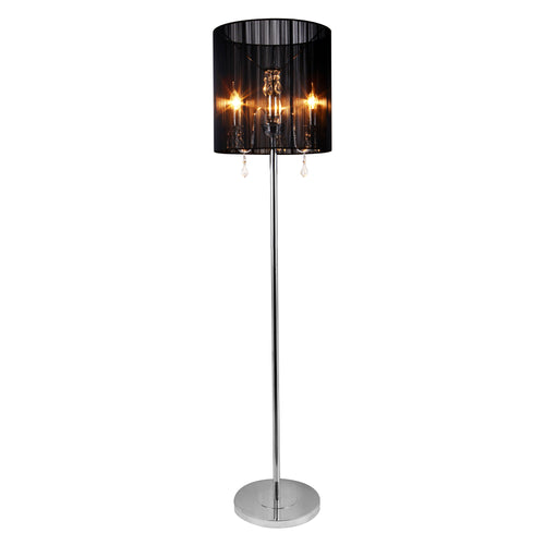 [lux.pro]® Elegant golvlampa - Fabrica (3 x E14) - 42W - krom / svart