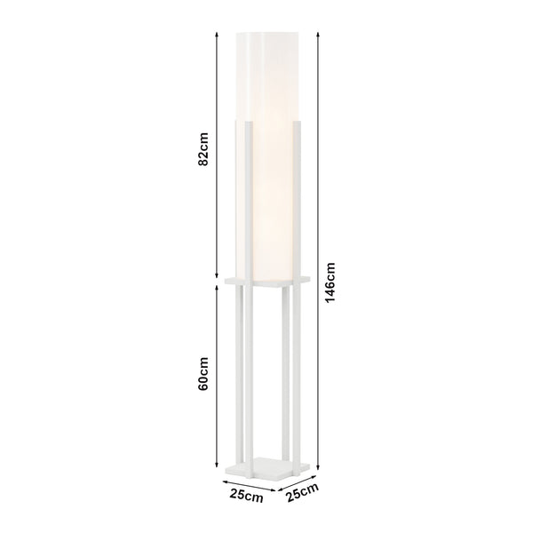 Golvlampa Gisborne med hylla i olika färger[lux.pro]
