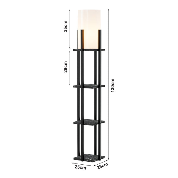Stourbridge golvlampa med hyllor i olika färger[lux.pro]