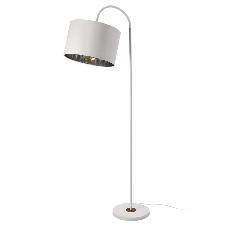 Måttskiss Golvlampa Toledo-höjd: 173cm-Ø lampskärm: 35cm-metall-textil-1 x E27, max.60W-i olika färger