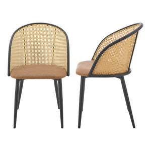 Matstol Gagnef 2-pack Brun / Svart [en.casa] - premiumXL